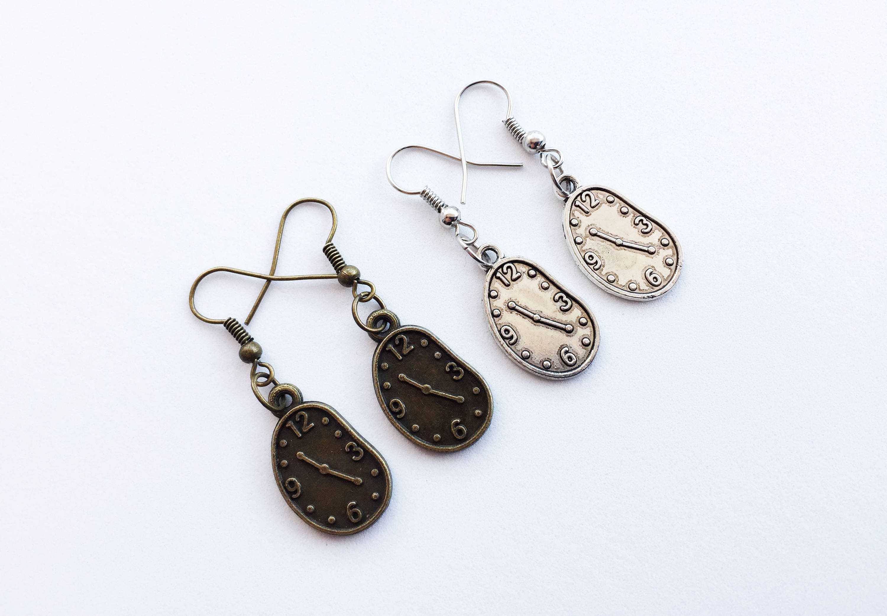 CLOCK Earrings Salvador Dali Clock Earrings Dali Earrings Etsy