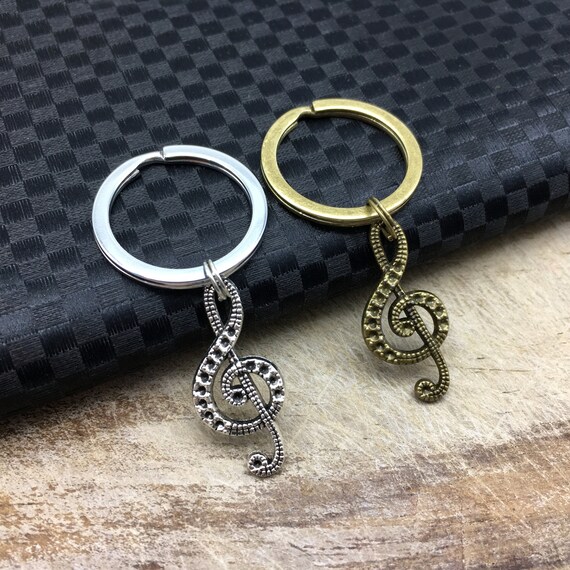 MUSICAL NOTE Keychain Music Note Keyring Musician Keychain Etsy
