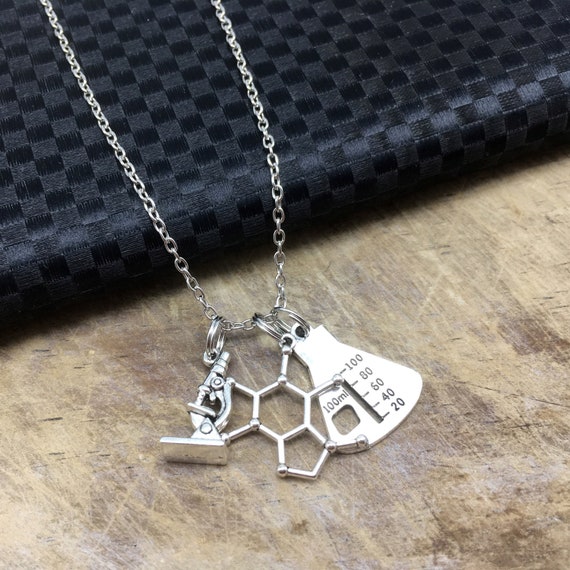 Chemistry Necklace Chemistry Gift Laboratory Necklace Etsy