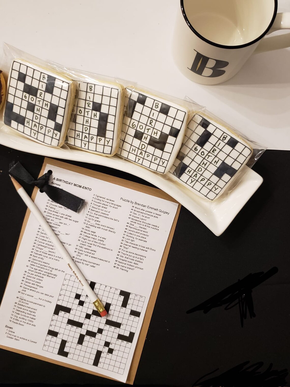 Crossword Cookies Puzzle Cookies Birthday Cookies Etsy