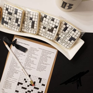 Crossword Cookies | Puzzle Cookies | Birthday Cookies | Birthday Age Cookies | Birthday Party | Birthday Gift | Birthday for Her & Him