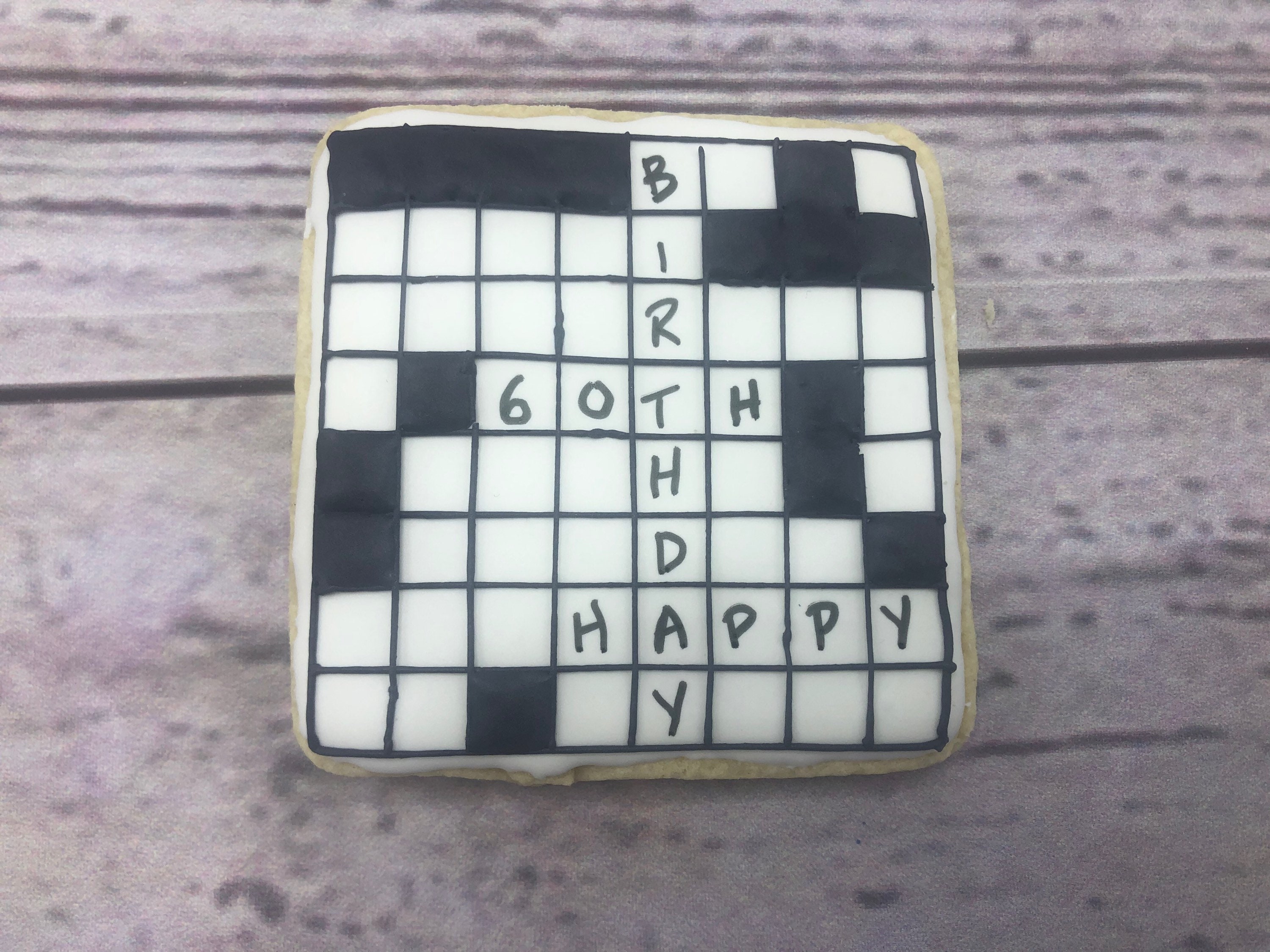 Crossword Cookies Puzzle Cookies Birthday Cookies | Etsy