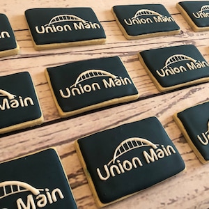 Custom Logo Cookies | Custom Company Cookies | Custom Brand Cookies | Custom Marketing Cookies | Custom Royal Icing Cookies