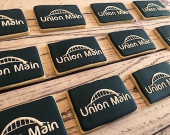 Custom Logo Cookies | Custom Company Cookies | Custom Brand Cookies | Custom Marketing Cookies | Custom Royal Icing Cookies