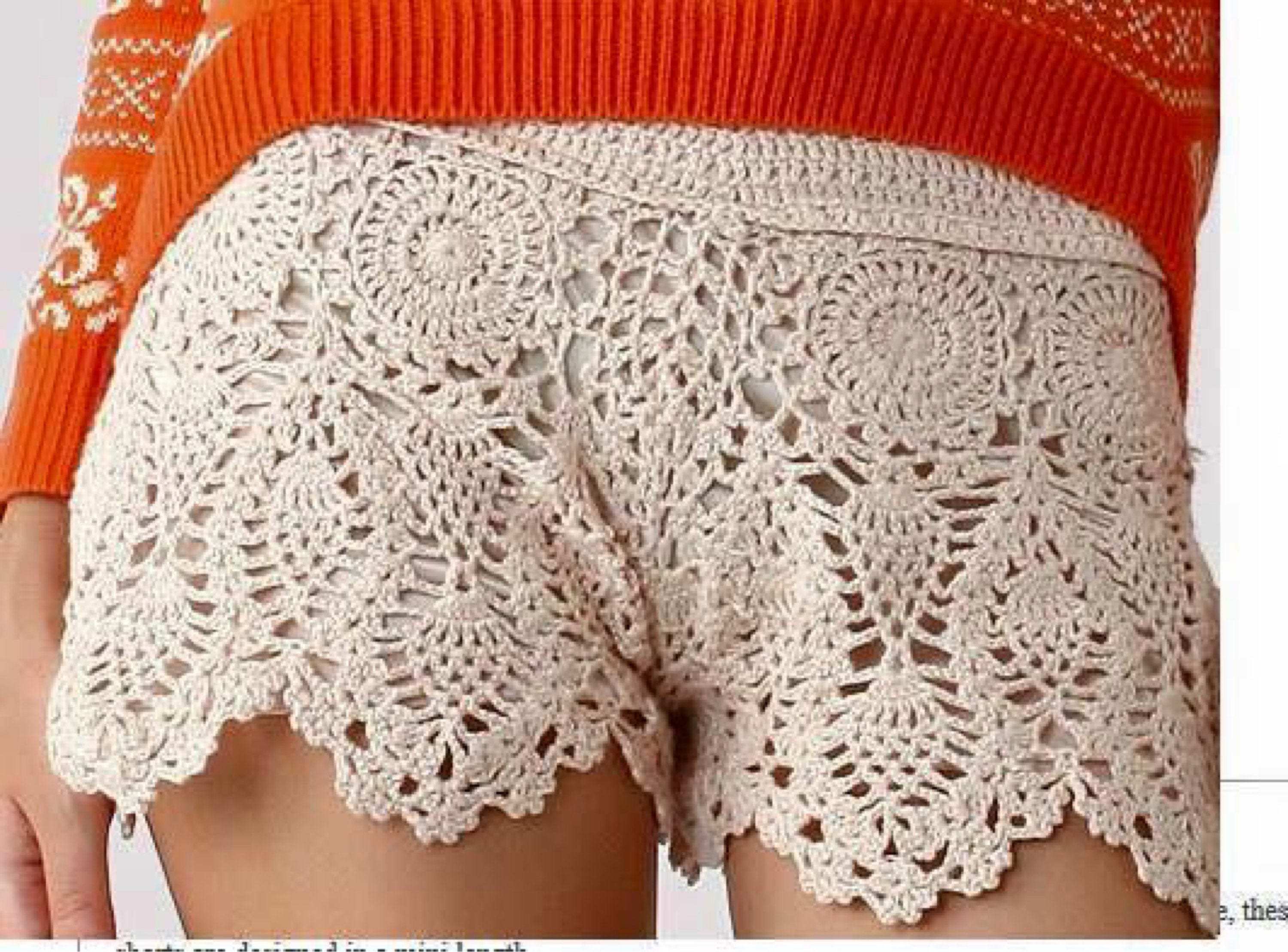 Lace shorts crochet celebrity sexy white resort beach | Etsy