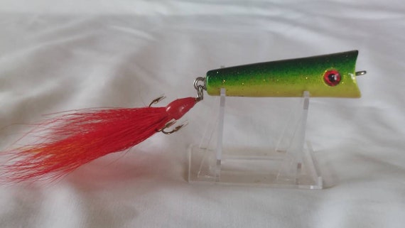 Vintage Style Popper Surface Fishing Lure Handcrafted From Wood