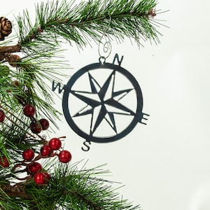 Compass Ornament, Bare Steel Ornaments, Mountain Hiking