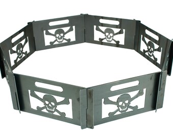 Portable Fire Pit | Skull & Crossbones Fire Ring | Pirate Steel Fire Pit | Made In The USA