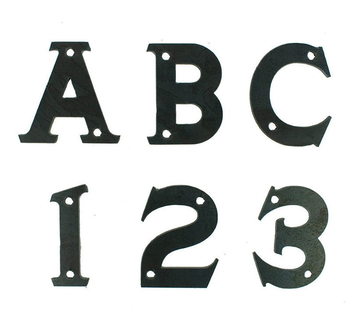 Metal Numbers Metal Letters Mandias Font Small Metal Etsy