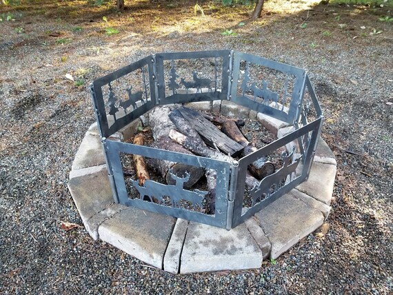 Deer Buck And Does Fire Pit Portable Fire Pit Metal Fire Etsy