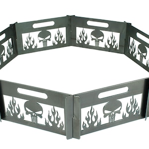 Portable Fire Pit | Skull & Flames | Punisher Steel Fire Pit | Outdoor Fire Pit