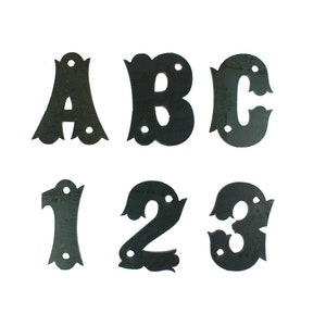 House Numbers, Metal Numbers, Metal Letters, Gully Washer Font