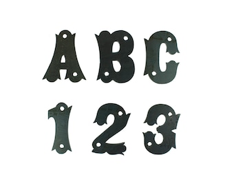 Gully Washer Font Metal House Numbers, Letters, DIY Address Plaque