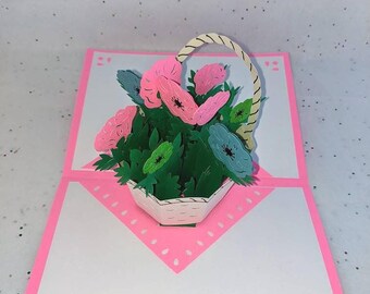 Handcrafted Basket Pop-Up Card: All Occasions