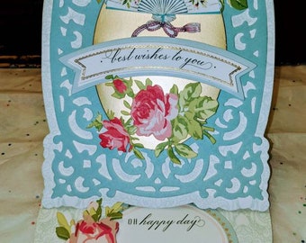 3D Floral Easel Card: Valentine's Day, All Occasions (5x7)