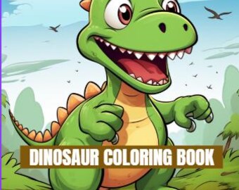 Dinosaur Coloring Pages for Toddlers, Preschool Activity Book (Digital Download)