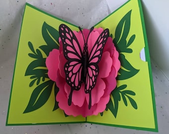 Butterfly Pop Up Card, Happy Birthday, Happy Anniversary & Congratulations