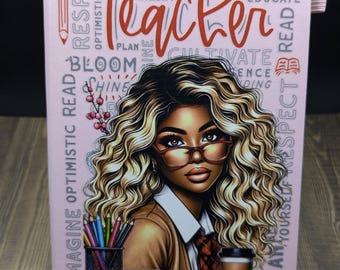Black Teacher Journal, Inspirational Notebook, Self Discovery Planner