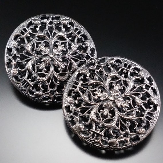 Vintage Napier Massive Filigree Runway Earrings Gi