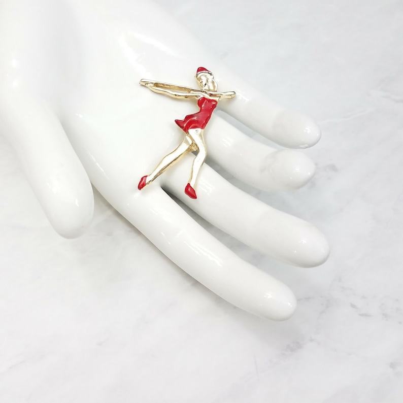 Vintage 50S Majorette Marching Band Brooch Estate Jewelry Figural Pin