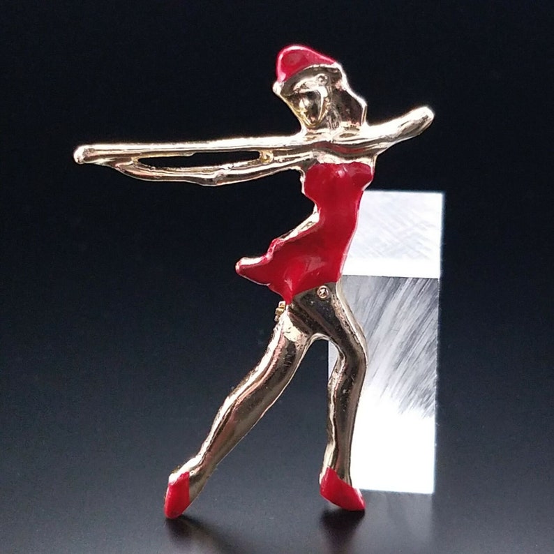 Vintage 50S Majorette Marching Band Brooch Estate Jewelry Figural Pin