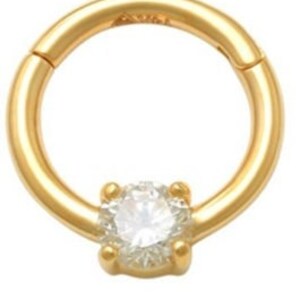 14kt Solid Gold | Genuine Diamond Septum Ring | Body Jewelry | Daith Piercing | Septum Hoop | Nose Hoops | Septum Clicker