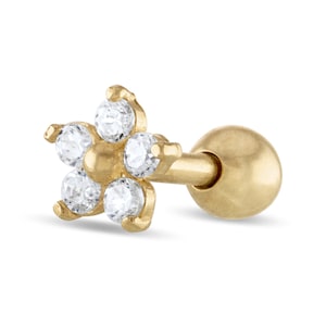 10kt Solid Gold I Helix Piercing | Tragus earring | Cartilage Earring | Flower Helix | Helix Earring | Gift for Her | Helix Earring Hoop