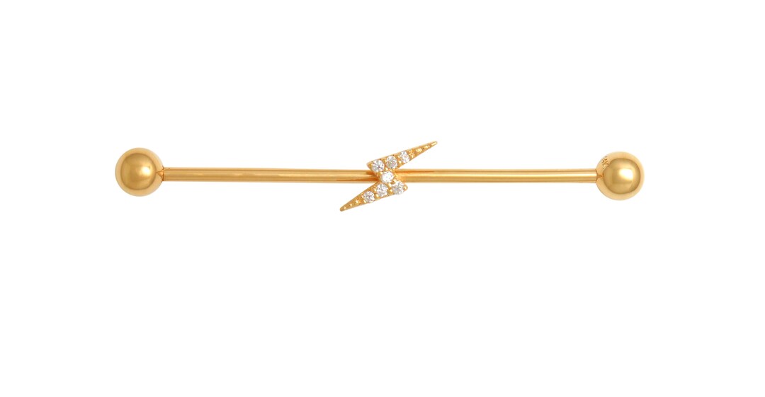 thumbnail image 2 of 14G 16G 1.5 Inch Titanium Steel Ball Industrial Barbell – Ear Cartilage Jewelry Ring 2 of 6