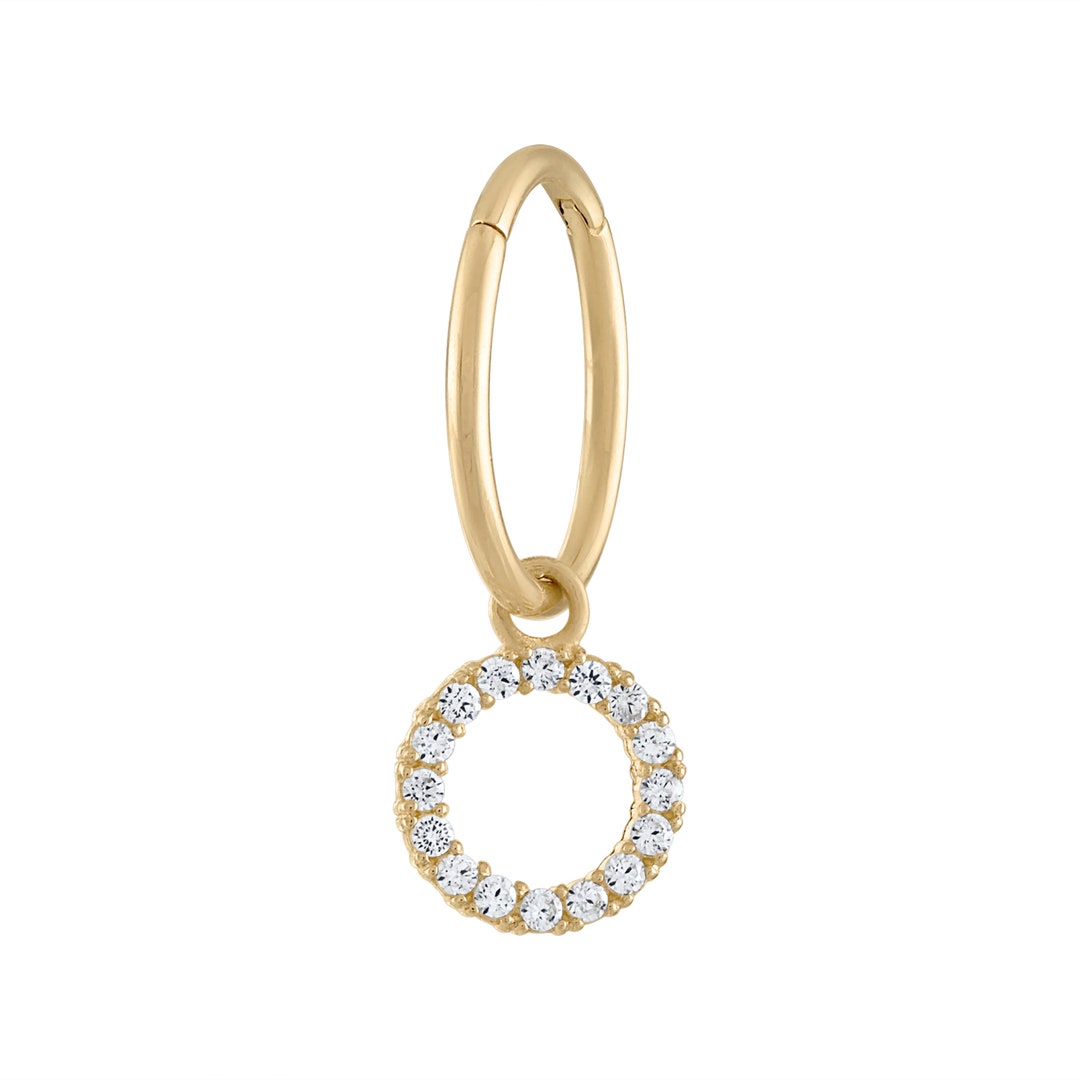 14kt Solid Gold 8mm OR 10mm Gold Hoop Solid Gold Hoops 10K Charm I