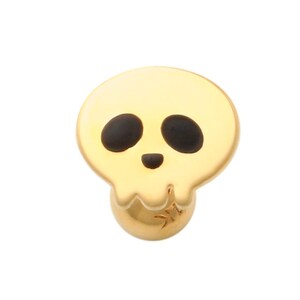 10kt Solid Gold I Helix Piercing | Tragus earring | Cartilage Piercing I CZ Cartilage I Minimalistic Jewelry I Skull Cartilage | 18 Gauge
