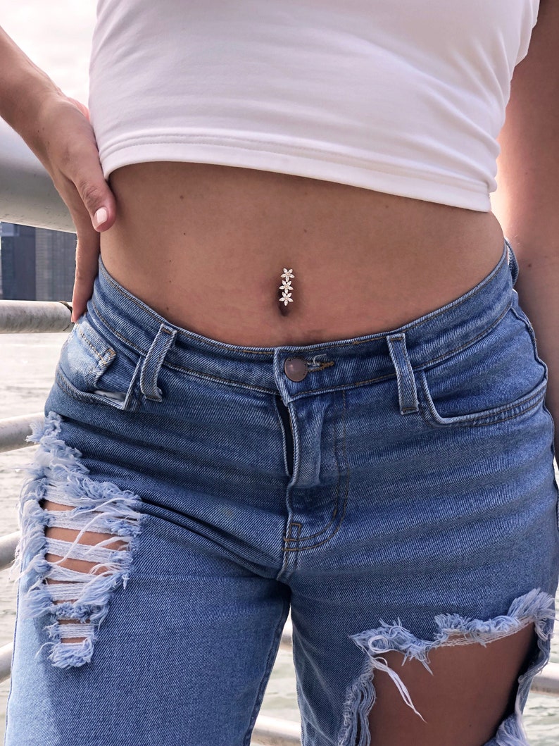 14kt or 10kt Solid Gold Belly Button Rings Body Jewelry Etsy
