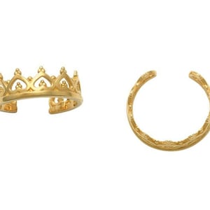 10kt Solid Gold | Crown Ear Cuff | Solid Gold | Gold Ear Cuff | Minimalist Ear Cuff | Fake Helix Piercing | Gold Ear Wrap