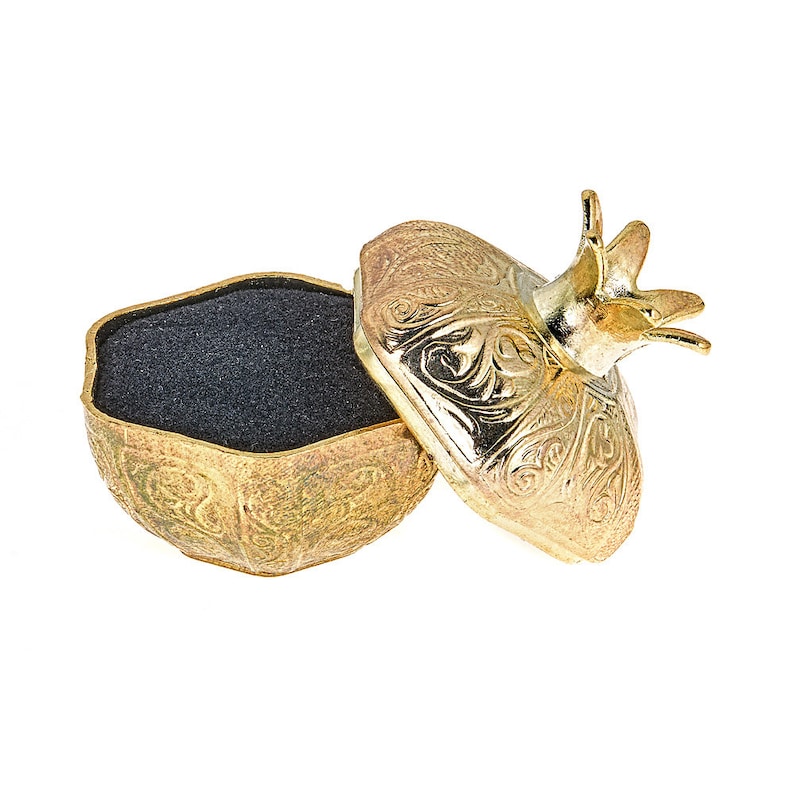 10K Solid White Gold Thumb Ring Free Beautiful Pomegranate Gift Box