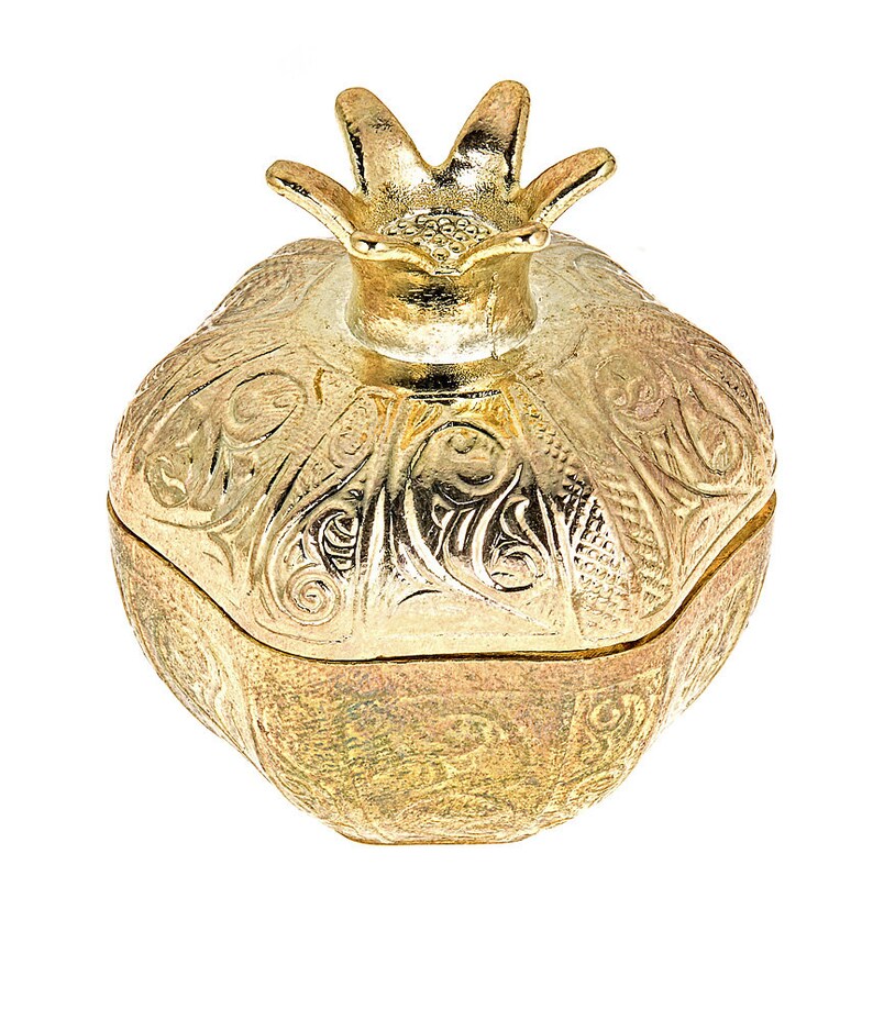 10K Solid White Gold Thumb Ring Free Beautiful Pomegranate Gift Box