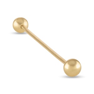 10kt Solid Gold | Industrial Barbell | Solid Gold | Barbell Earring | Minimalistic Jewelry