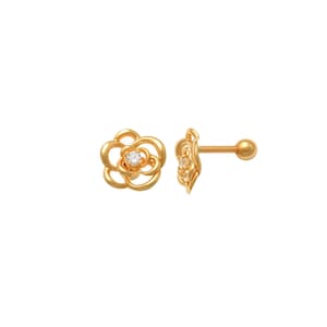 10kt Solid Gold | Helix Earring Hoop | Helix Piercing | Tragus earring | Solid Gold | CZ Helix |  Rose Helix I Cartilage Jewelry