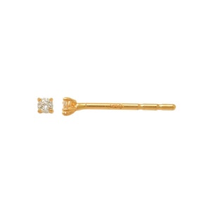 14kt Genuine Diamond Stus Earrings | Solid Gold Earrings | 14kt Solid Gold | Stus Earrings | Minimalist Earrings I Gold Earrings