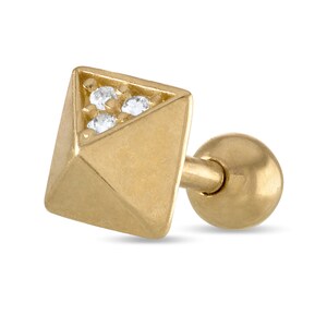 Helix Piercing | Tragus earring | cartilage earring | Pyramid Helix | Helix Earring | Gift for Her | 10kt Solid Gold | helix earring hoop