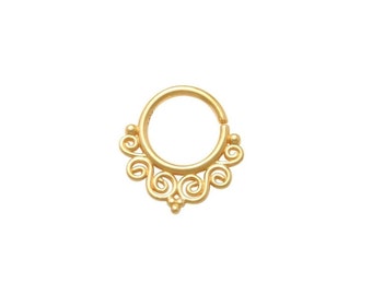 Or massif 10 kt | Anneau Septum | Bijoux de corps | Or massif | Piercing Daith | Cerceau de septum | Cerceaux de nez | Septum Clicker I Bijoux Fantaisie