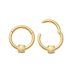 10kt Solid Gold | Septum Ring |  Body Jewelry | Solid Gold | Daith Piercing | Septum Hoop | Nose Hoops | Septum Clicker | Opal Septum Hoop