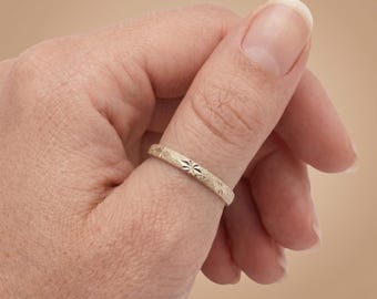10K Solid Gold Stacking Ring | Thin Gold Band Ring | Minimalist Gold Ring | Dainty Gold Band | Everyday Gold Jewelry | Simple Gold Ring