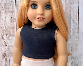Black Sleeveless Cropped Tee 18 inch doll clothes