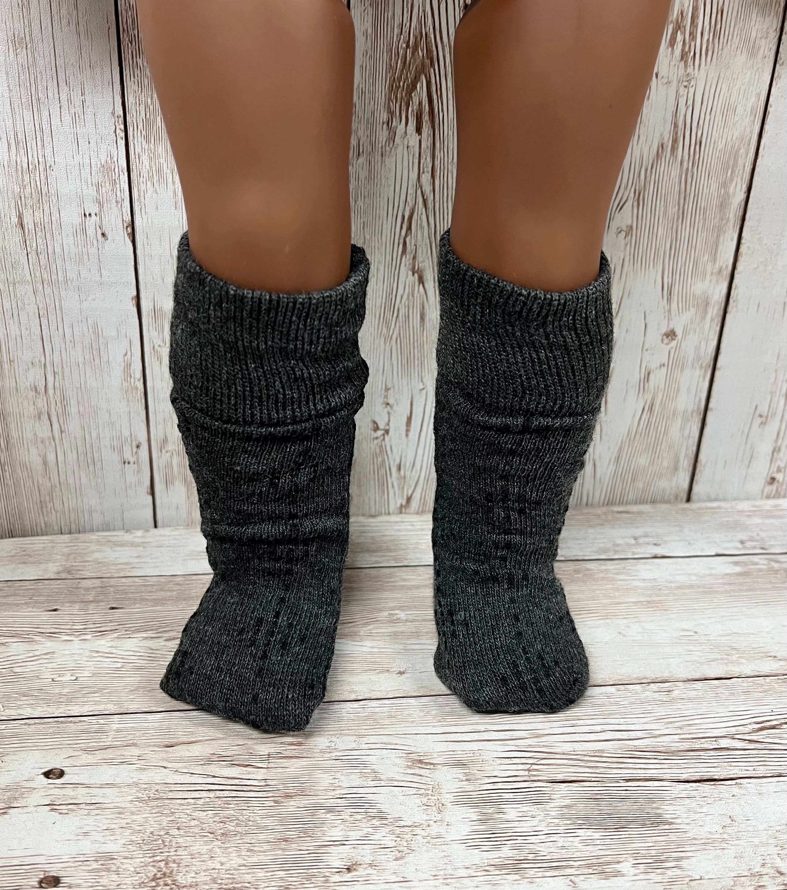 Charcoal Gray Knee Socks 18 Inch Doll Socks 