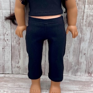 Cropped Black Straight Leg Pants  18 inch doll clothes