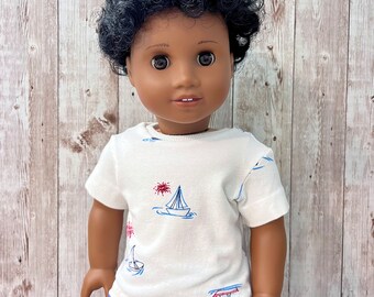 By the Sea Crewneck Tshirt 18 inch boy doll clothes