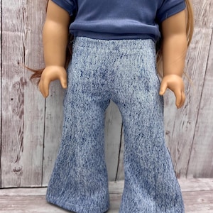Acid Wash Blau Denim Schlagbein Jeans 18 zoll Puppenkleidung