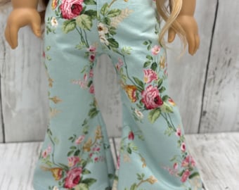 Pantalones acampanados florales para muñecas de 18 pulgadas
