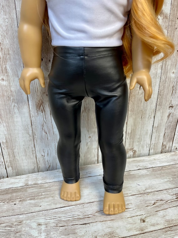 Black Pleather Leggings With Just Enough Stretch 18 Inch Doll