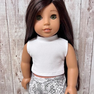 White Waffle Knit Sleeveless Turtleneck 18 inch doll clothes