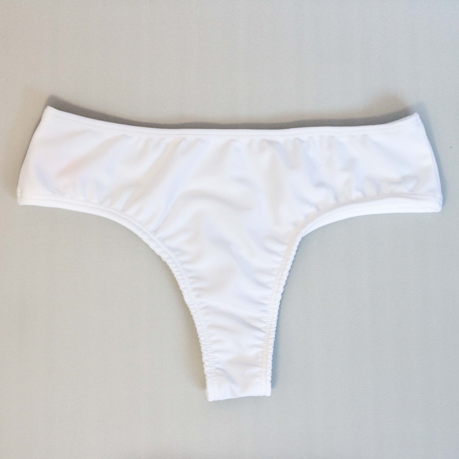 Block Color, Half Thong Cheeky Bikini Bottoms. Bathing Suit. Black ...